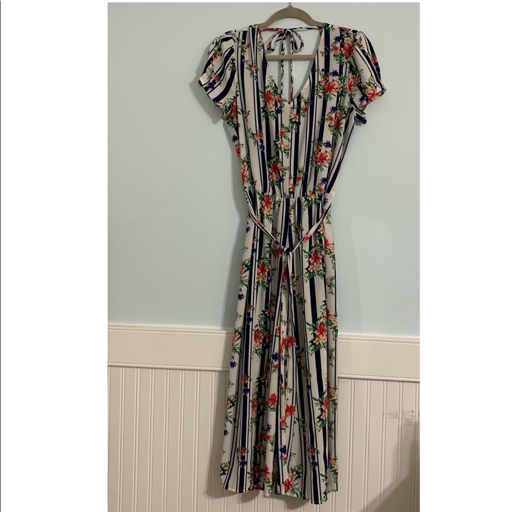 Floral Striped Jumpsuit